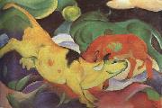 Franz Marc Cows,Yellow,Red Green (mk34) Spain oil painting artist